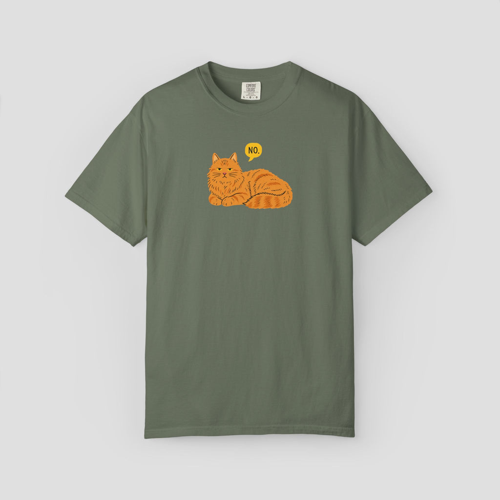Grumpy Orange Tabby "No" T-Shirt