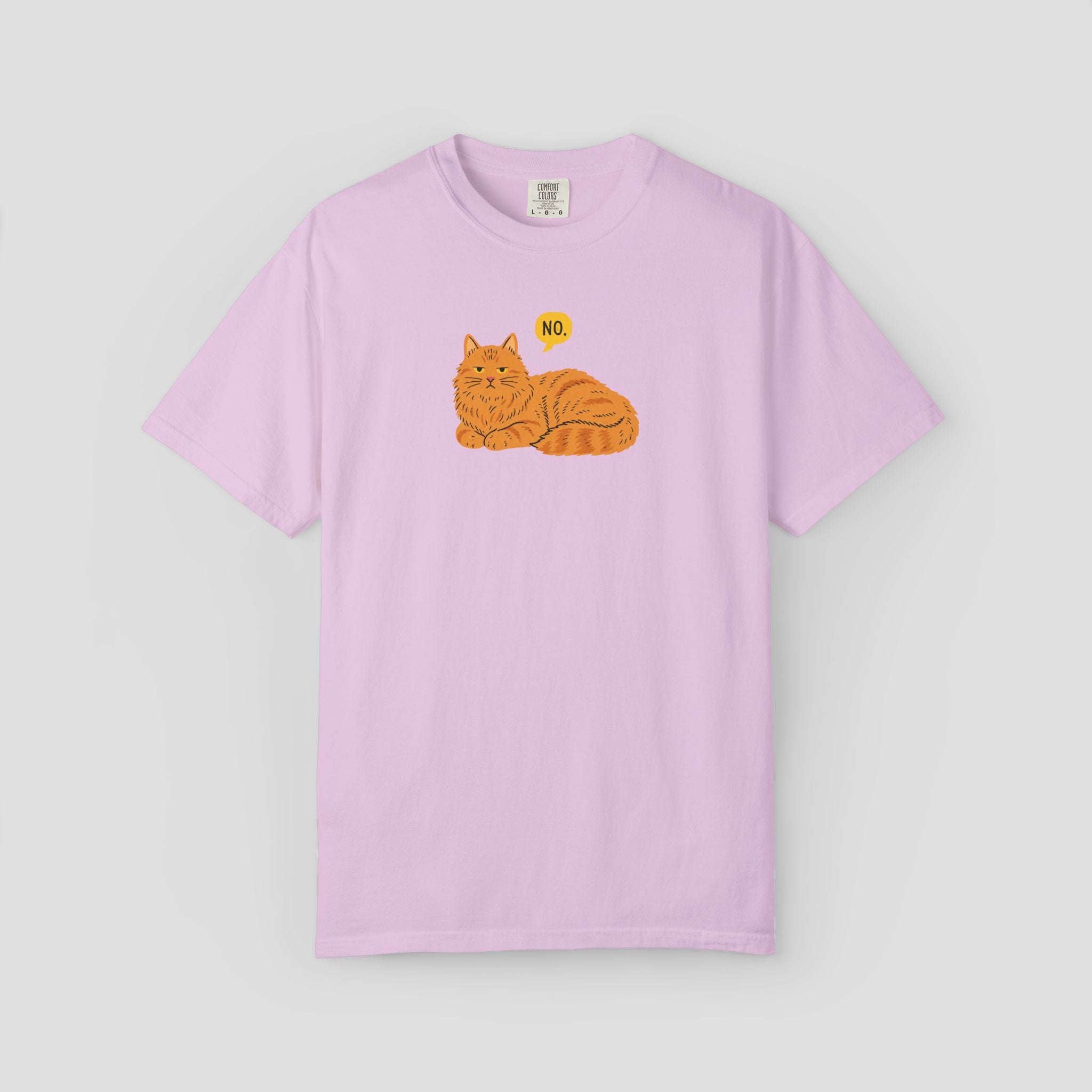 Grumpy Orange Tabby "No" T-Shirt