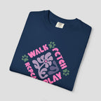 Walk Fetch Play Repeat Retro Floral T-Shirt