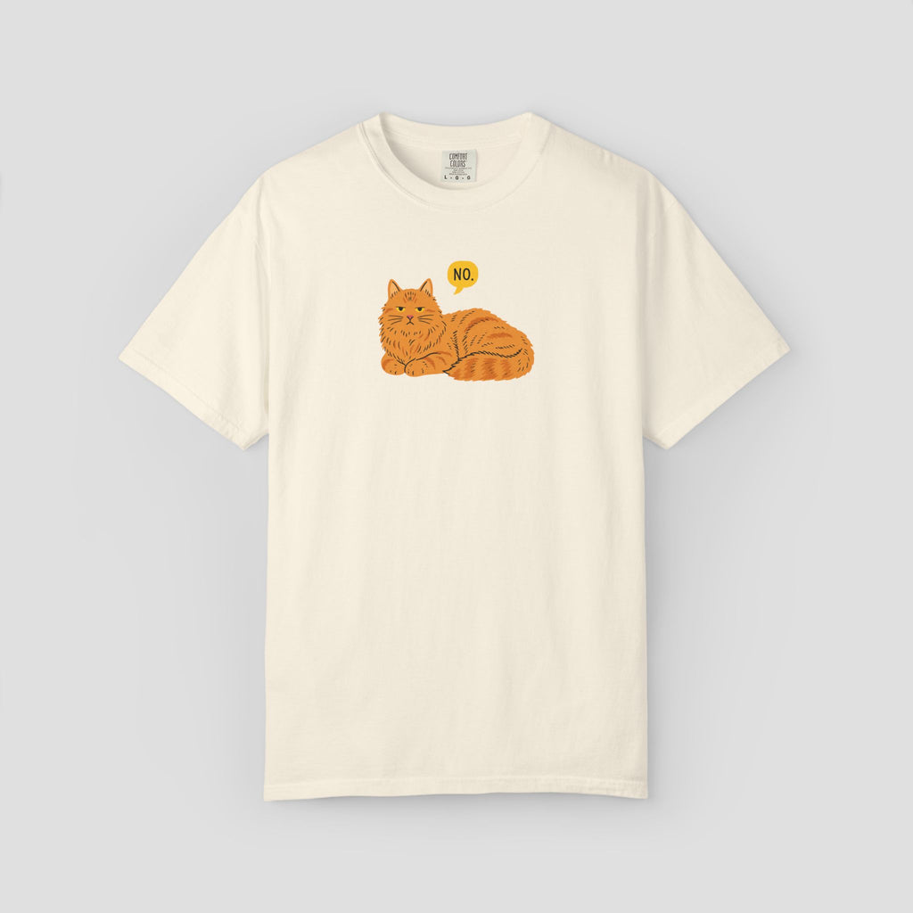 Grumpy Orange Tabby "No" T-Shirt