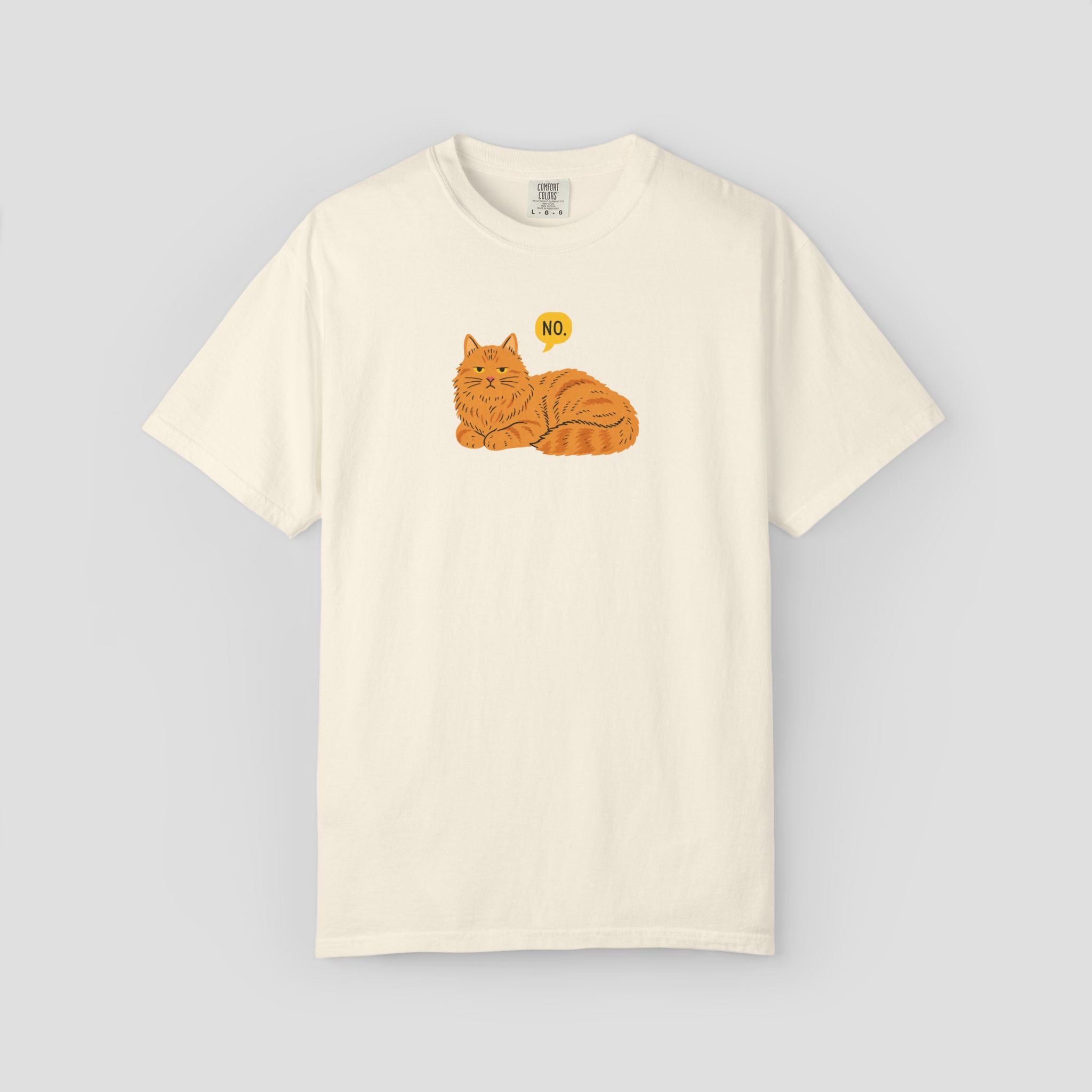 Grumpy Orange Tabby "No" T-Shirt