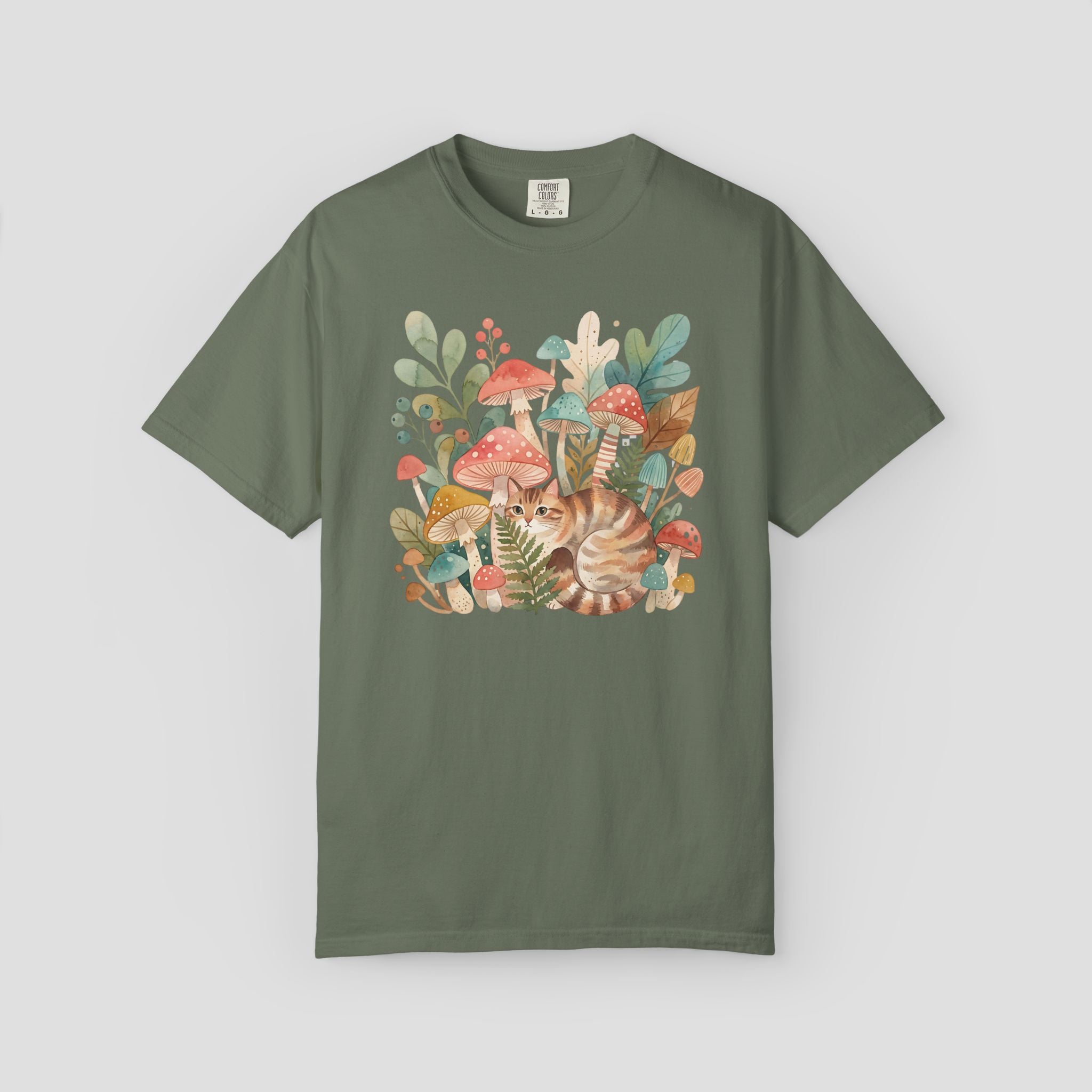 Vintage Woodland Cat Cottagecore T-Shirt