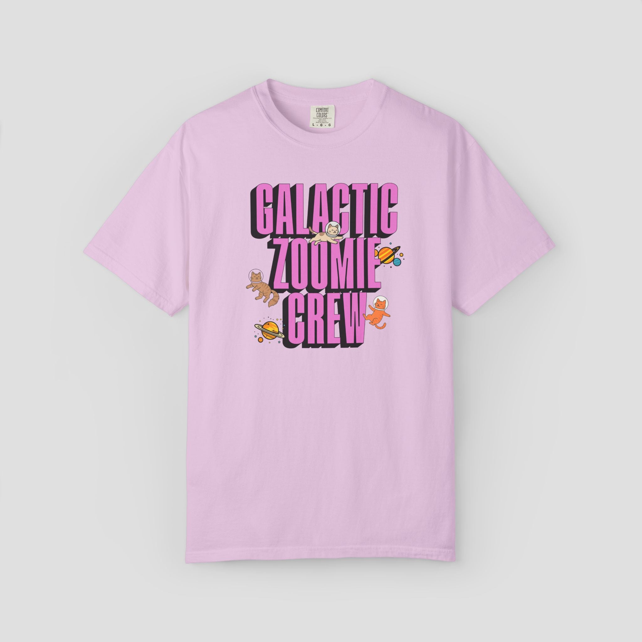 Galactic Zoomie Crew Space Cats T-shirt