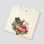 Cat Mom on Tattooed Heart T-Shirt