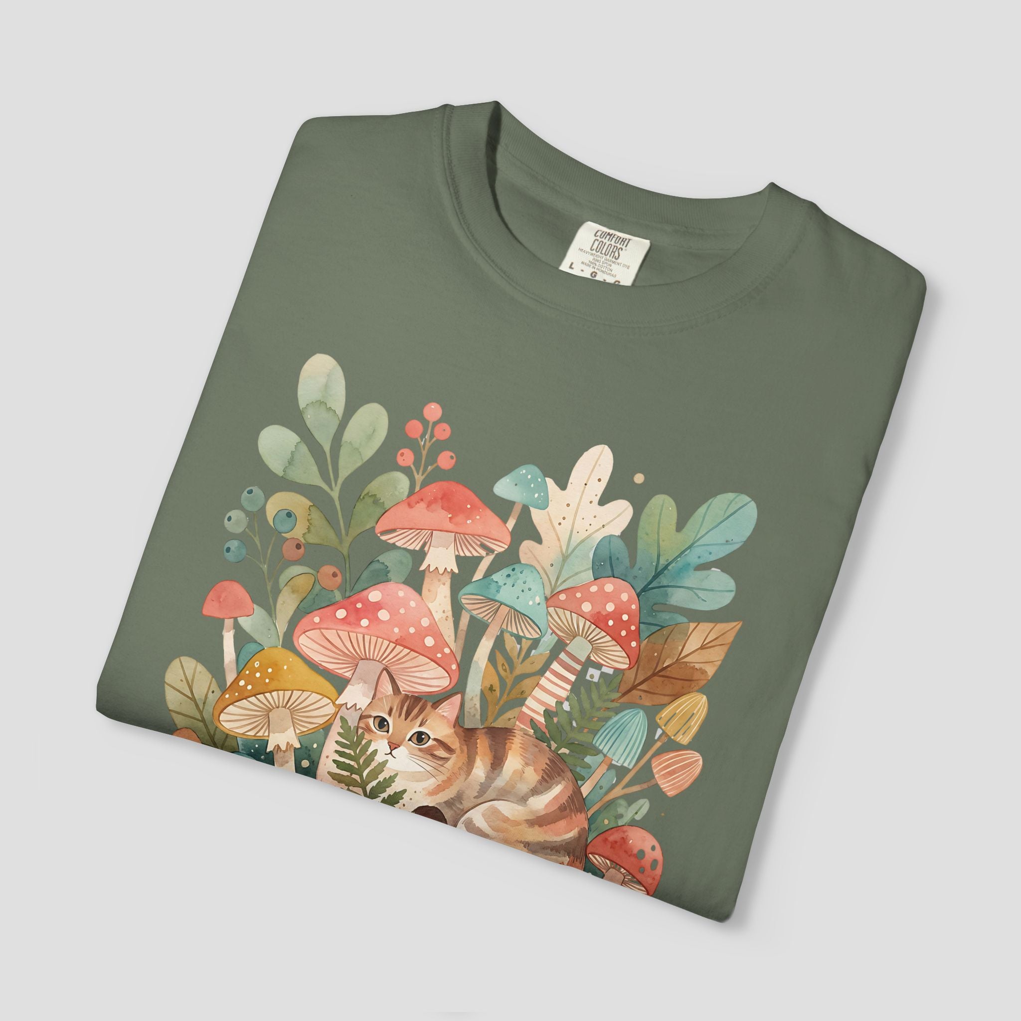 Vintage Woodland Cat Cottagecore T-Shirt