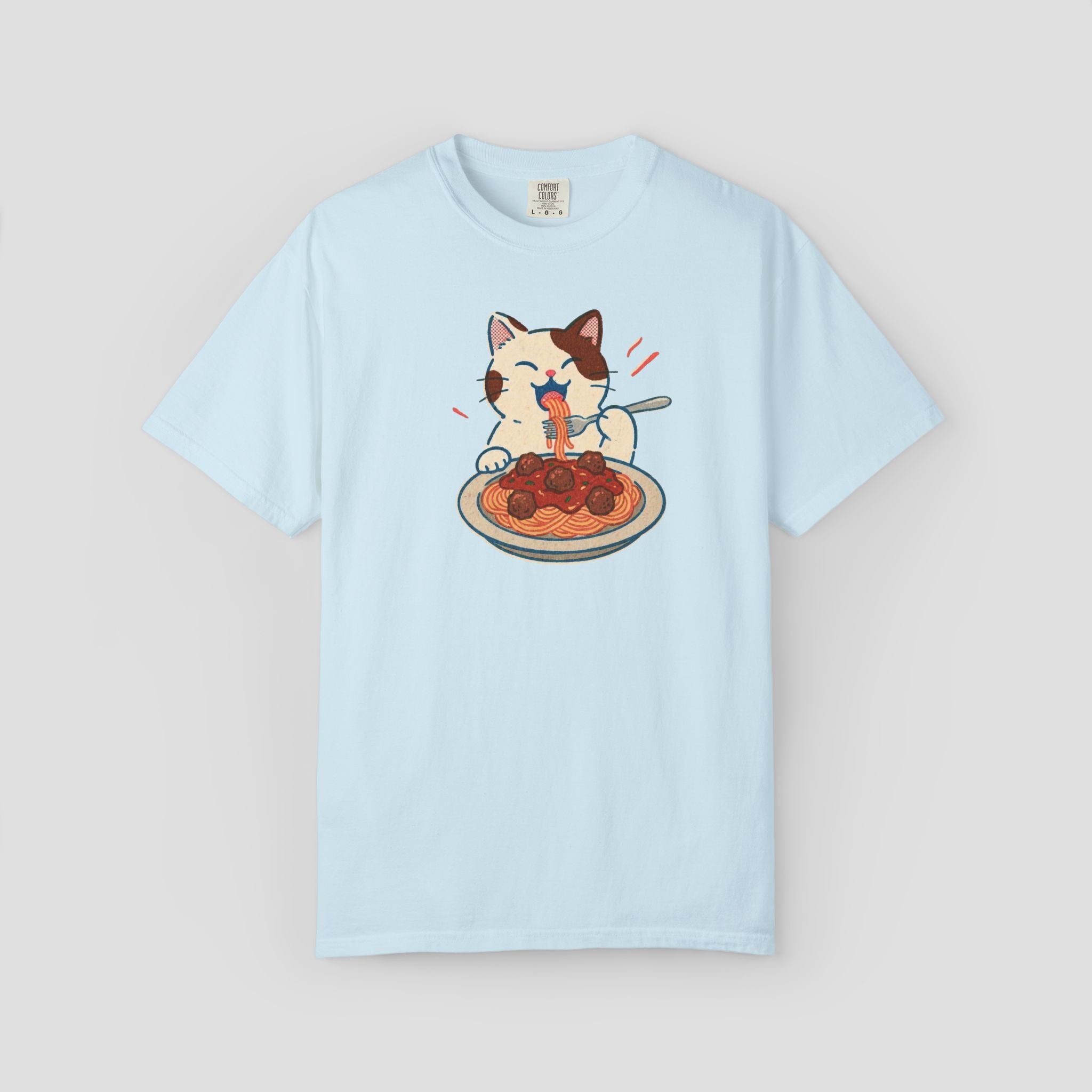 Cat Enjoys Pasta not Ramen Graphic T-shirt