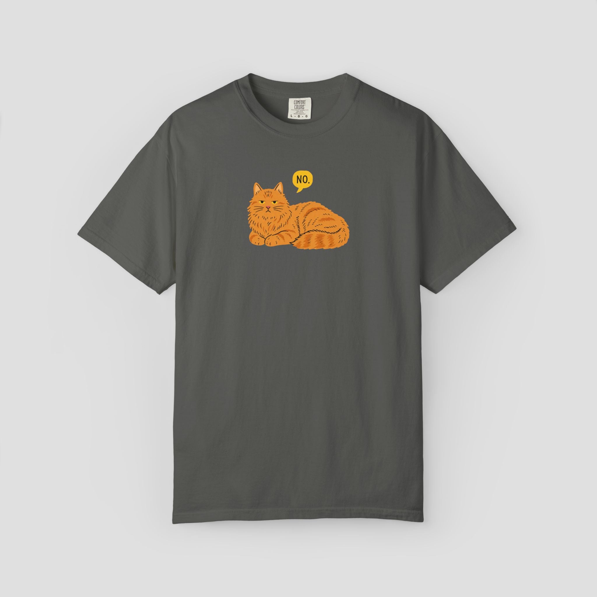 Grumpy Orange Tabby "No" T-Shirt