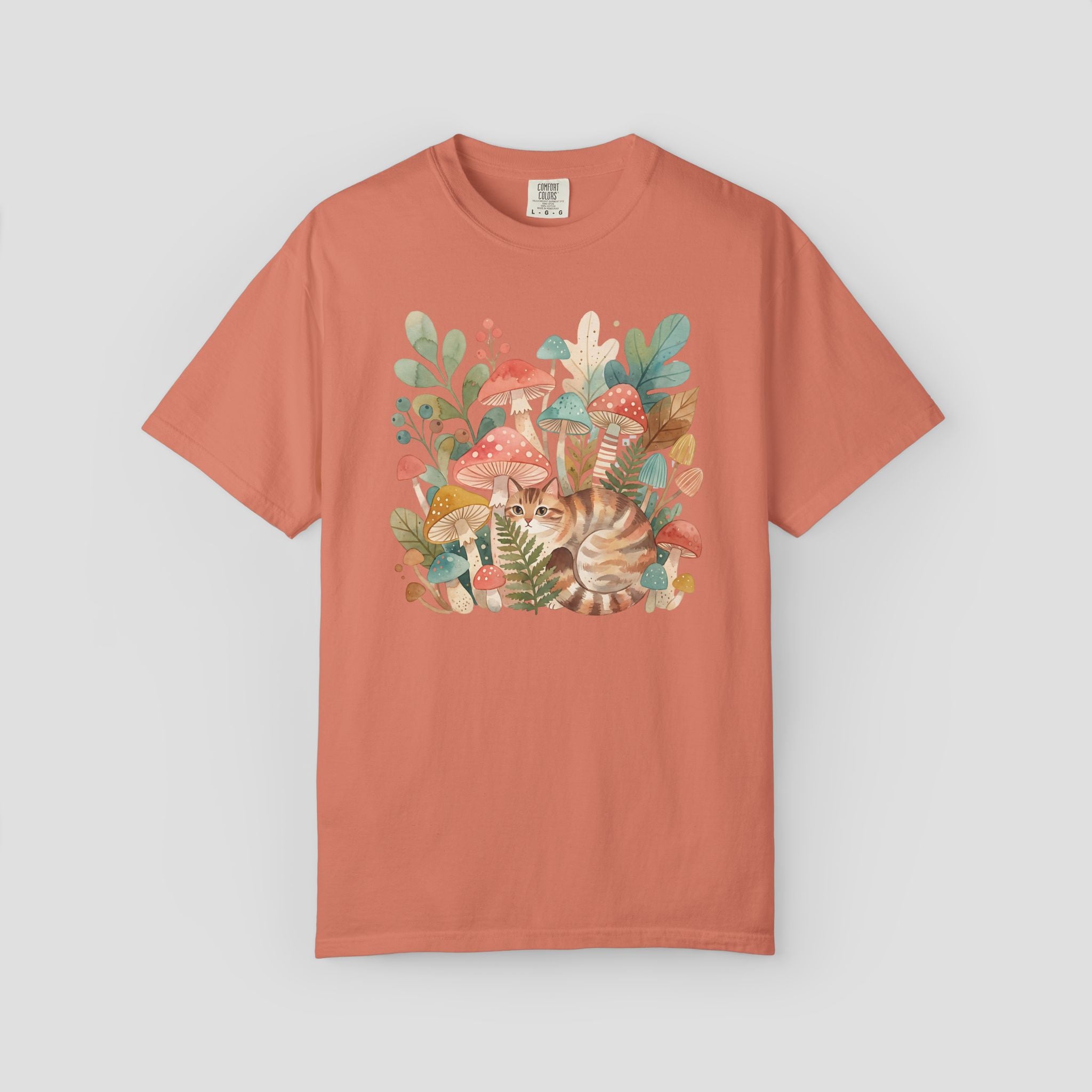 Vintage Woodland Cat Cottagecore T-Shirt