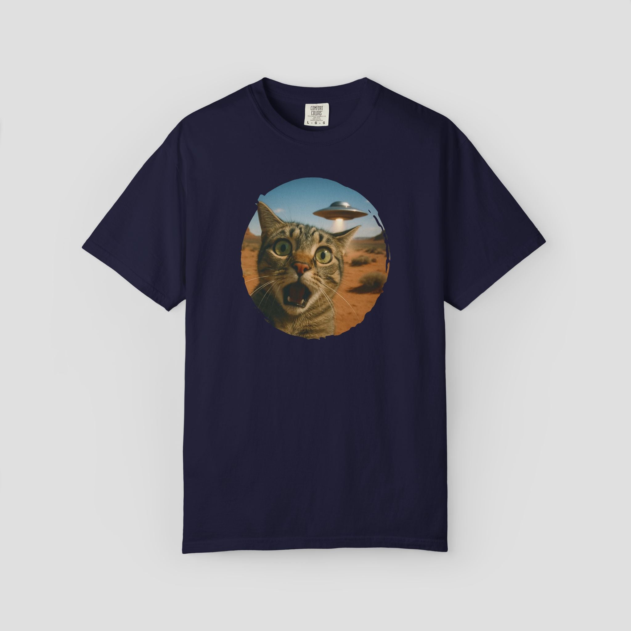 Cat Selfie UFO Funny T-Shirt
