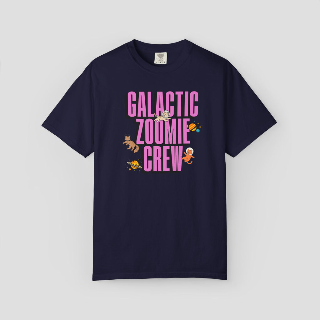 Galactic Zoomie Crew Space Cats T-shirt