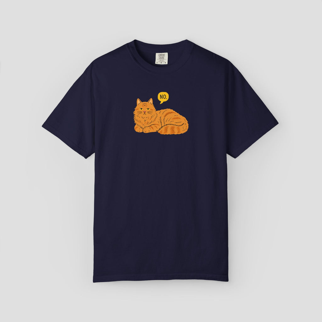 Grumpy Orange Tabby "No" T-Shirt