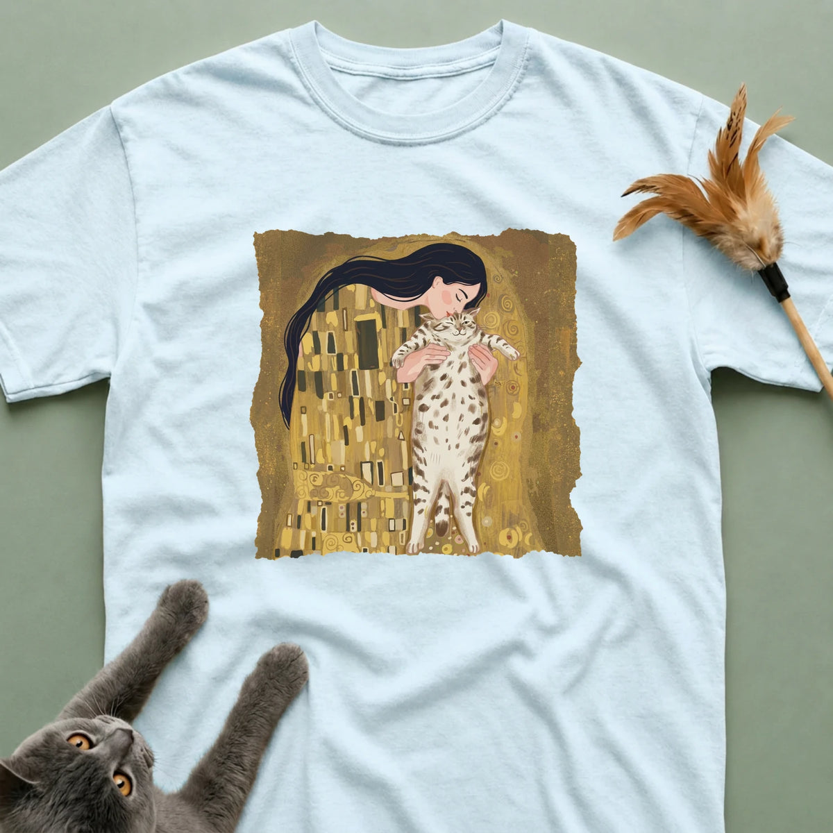 Art-Inspired Cat Kiss T-Shirt