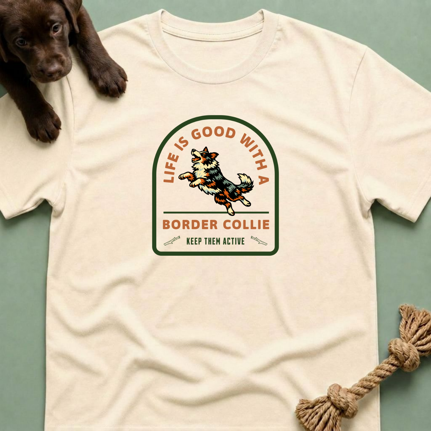 Life is Good with a Border Collie T-Shirt