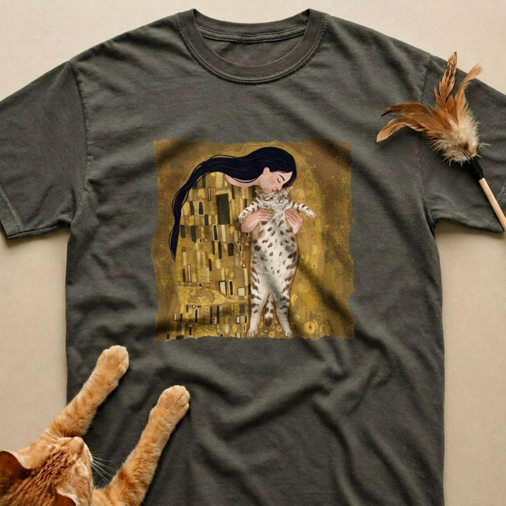 Art-Inspired Cat Kiss T-Shirt