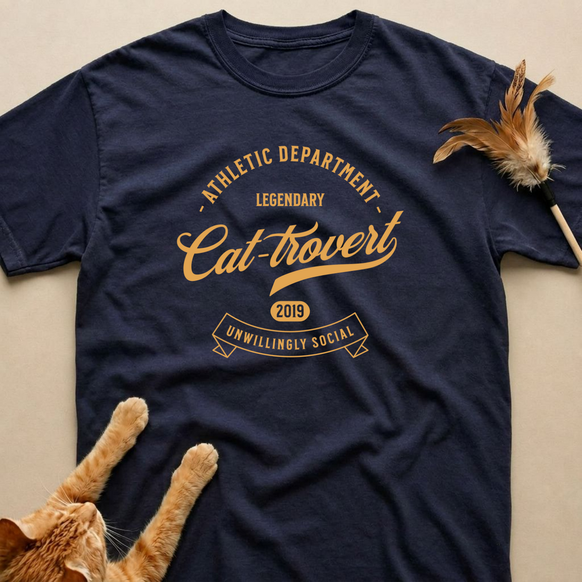 Cattrovert Unwilling Social T-Shirt
