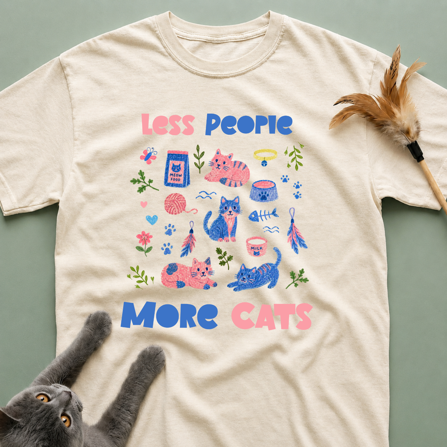 Less People More Cats T-Shirt