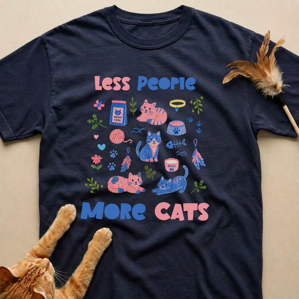 Less People More Cats T-Shirt