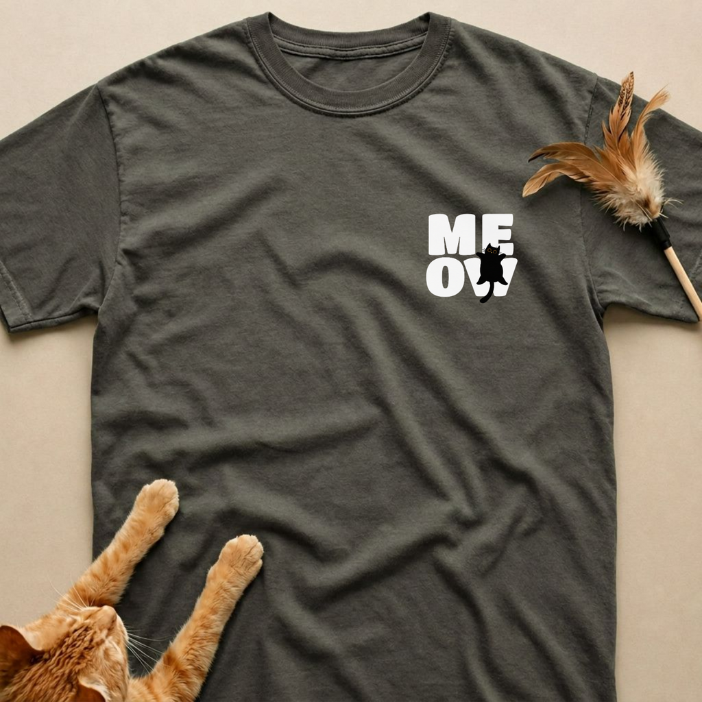 Black Cat MEOW T-Shirt