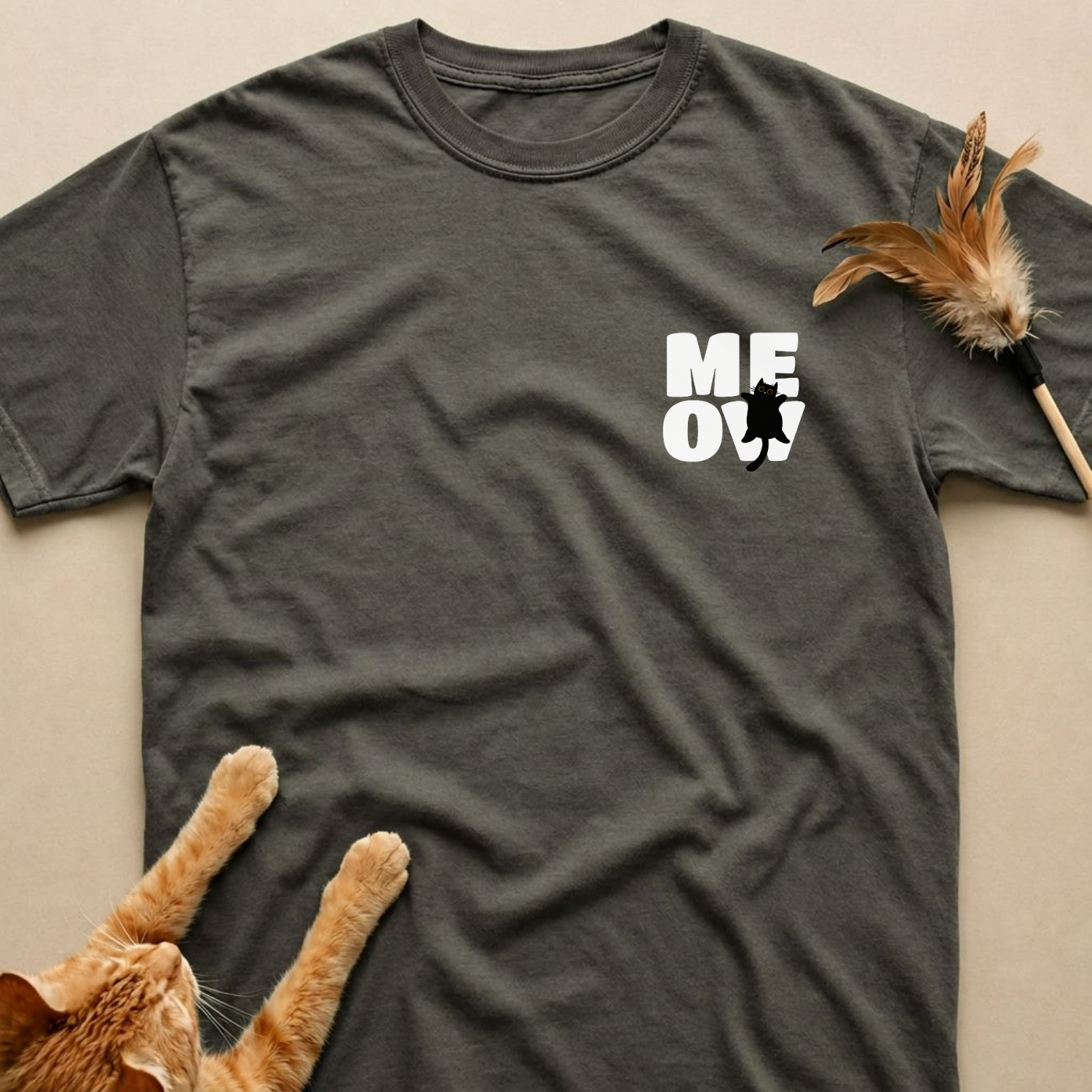 Black Cat MEOW T-Shirt